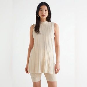 & Other Stories Ribbed Side Slit Knit Top and shorts set